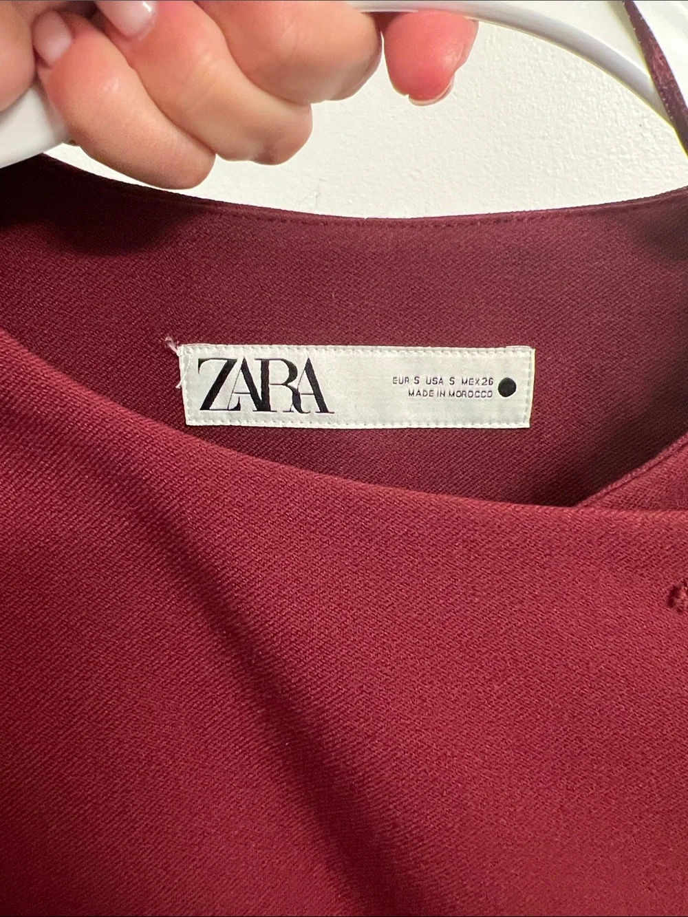 Zara Burgundy Asymmetric Button Jacket Blazer